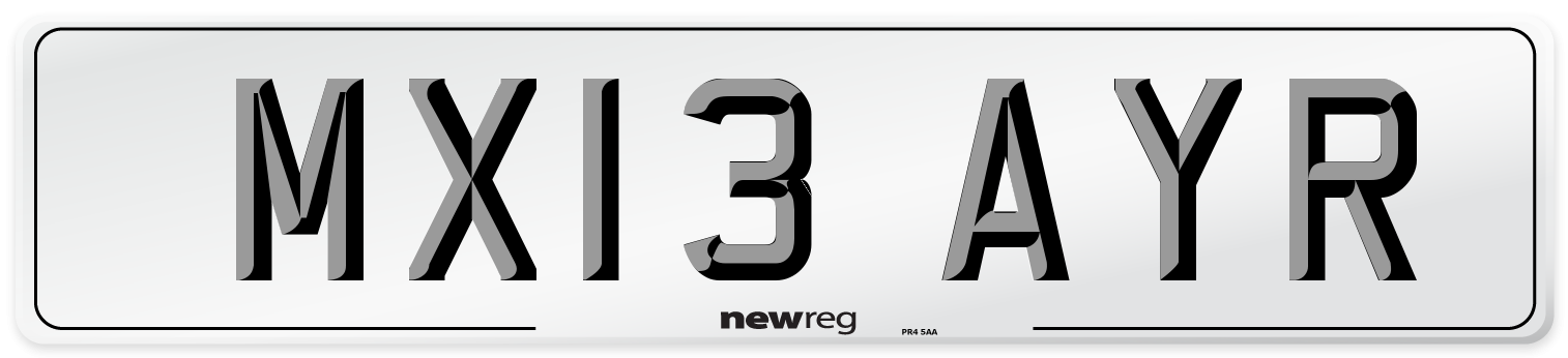 MX13 AYR Number Plate from New Reg